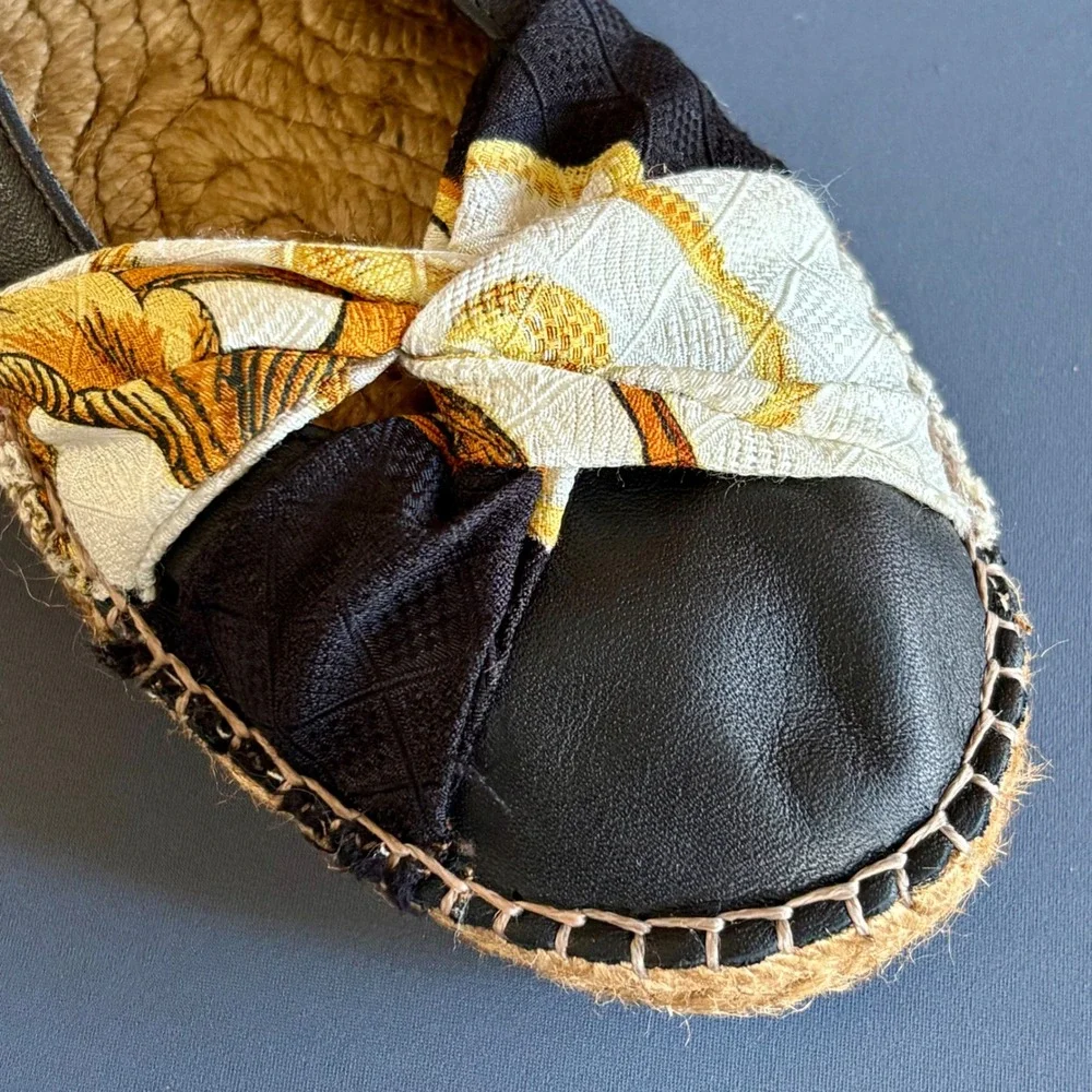 New Collection‎ Privee Espadrille Shoes | Size 38 / 7.5 US | Leather Floral Boho